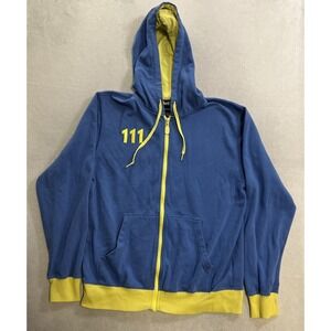 Fallout 4 Vault 111 Zip Hoodie Men's XL Blue Bethesda Official Video Game Jacket